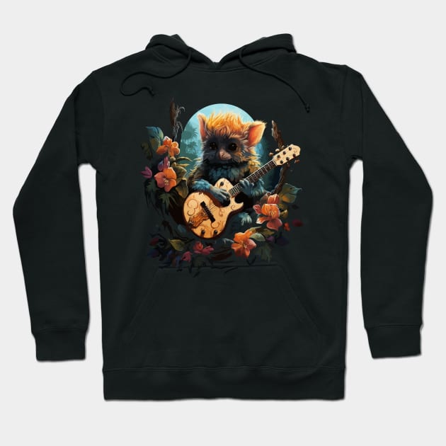 Tarsier Playing Guitar Hoodie by JH Mart